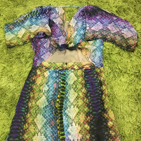 Lisa Ho Silk Sheath Dress Size 12 Alligator Print - Picture 4 of 13